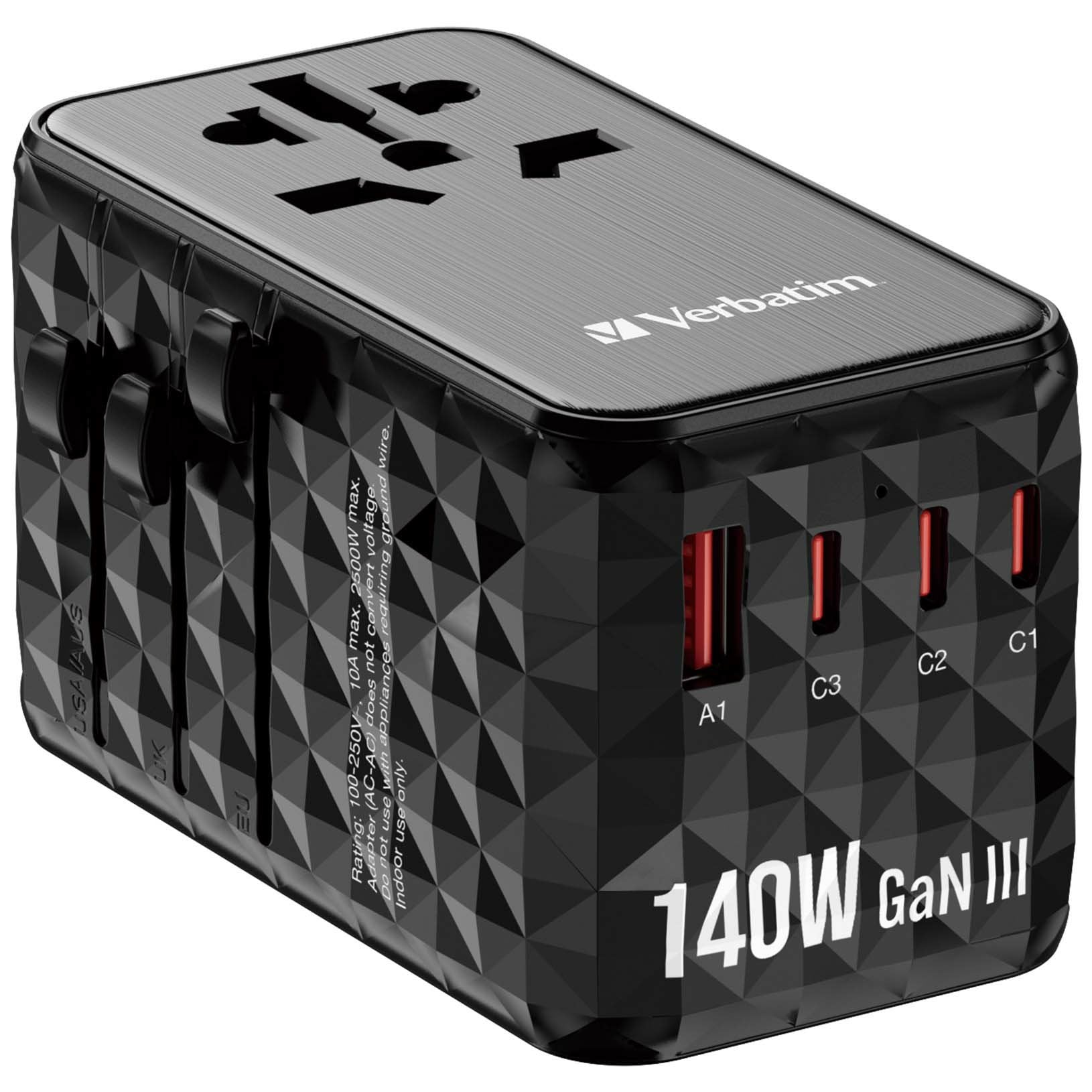 Verbatim Gan Iii Uni.Travel Adap 140w Welt-Zu-Welt Uta-10 32125