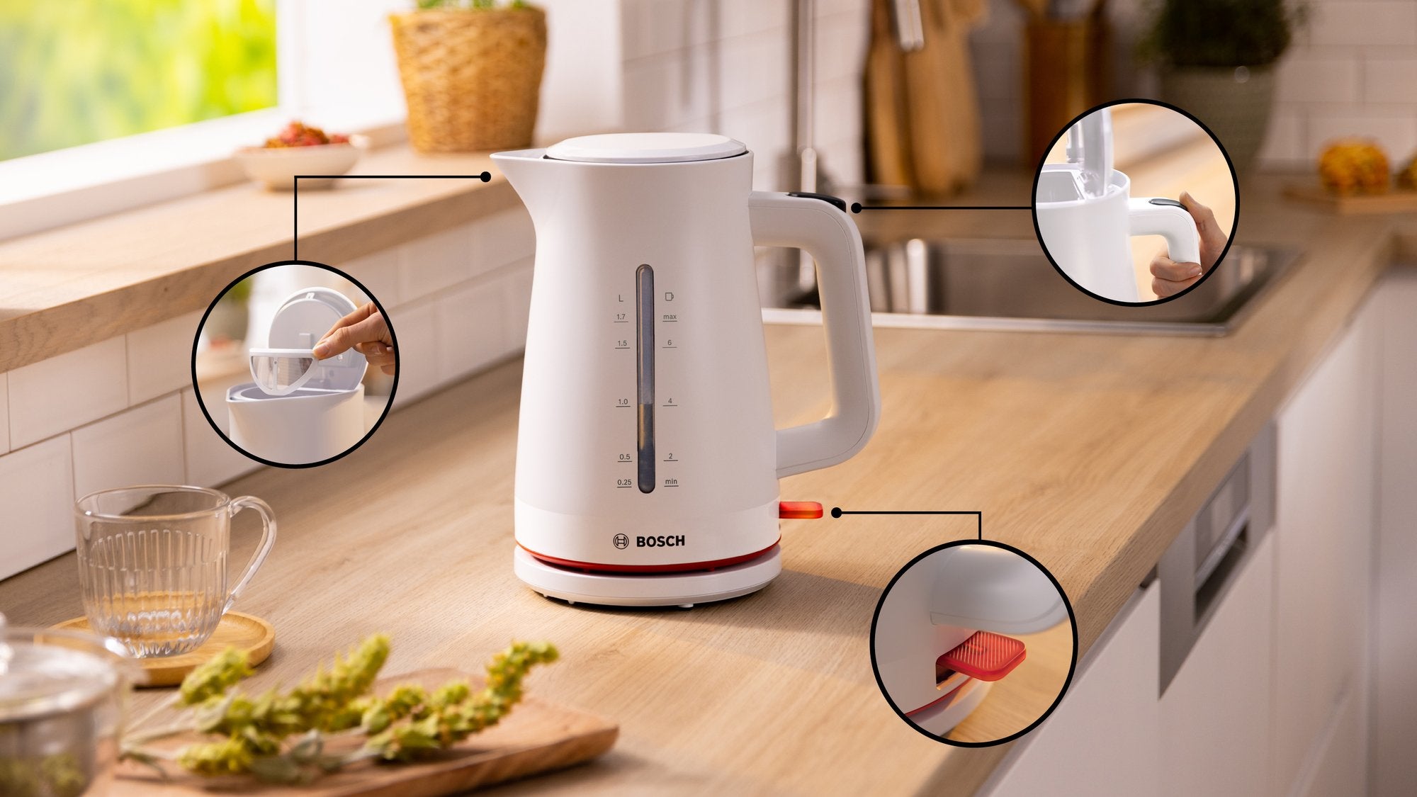 EAN 4242005397648 - Bosch TWK3M121 tetera eléctrica 1,7 L 2400 W Blanco imagen 2