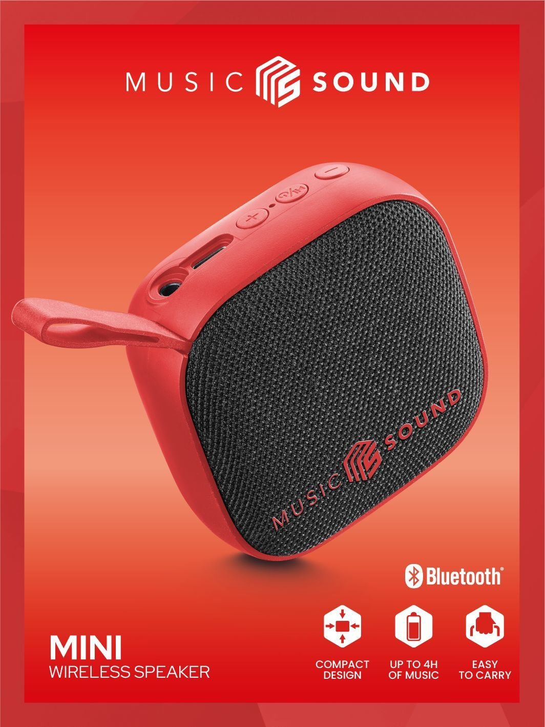 EAN 8018080490507 - Music Sound BTSPKMSMINI3R altavoz portátil o de fiesta Rojo imagen 2