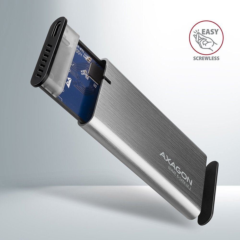 EAN 8595247906328 - Axagon EEM2-SG2 caja para disco duro externo Caja externa para unidad de estado sólido (SSD) Gris M.2 imagen 3