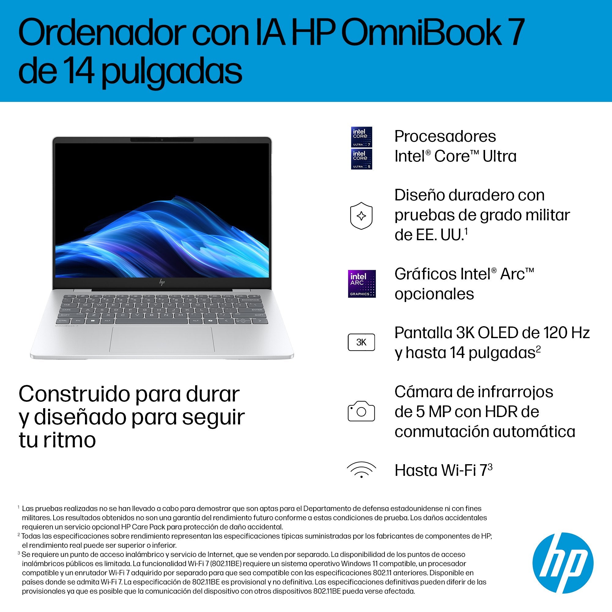 EAN 0199251188046 - HP OmniBook 7 AI 14-fr0014ns Intel Core Ultra 7 255H Portátil 35,6 cm (14") 2K 32 GB LPDDR5-SDRAM 1 TB SS imagen 11
