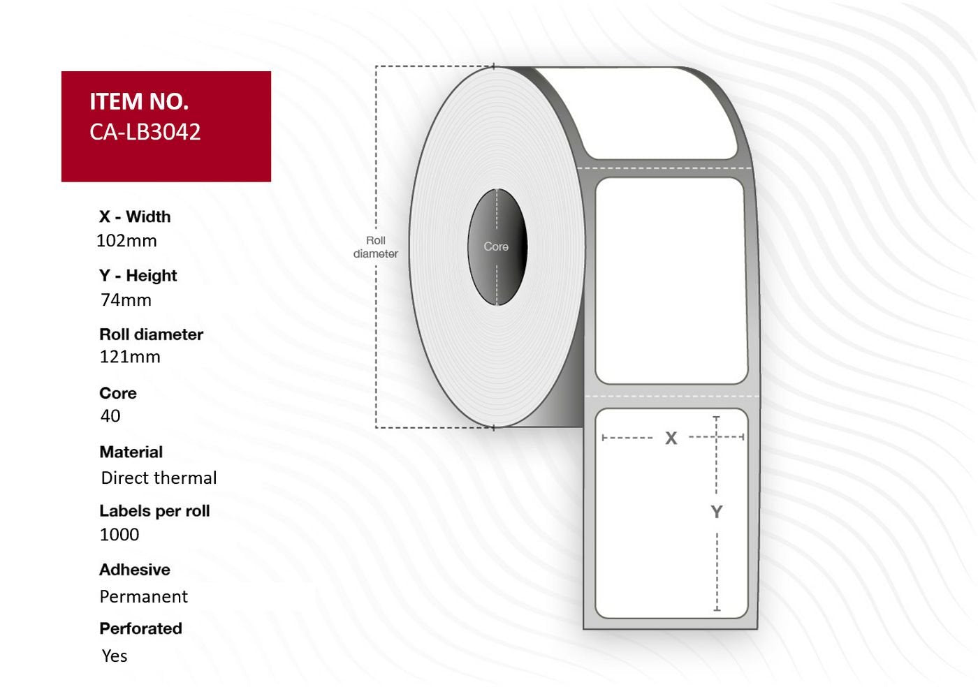 EAN 5706998986290 - Capture CA-LB3042 etiqueta de impresora Blanco imagen 1