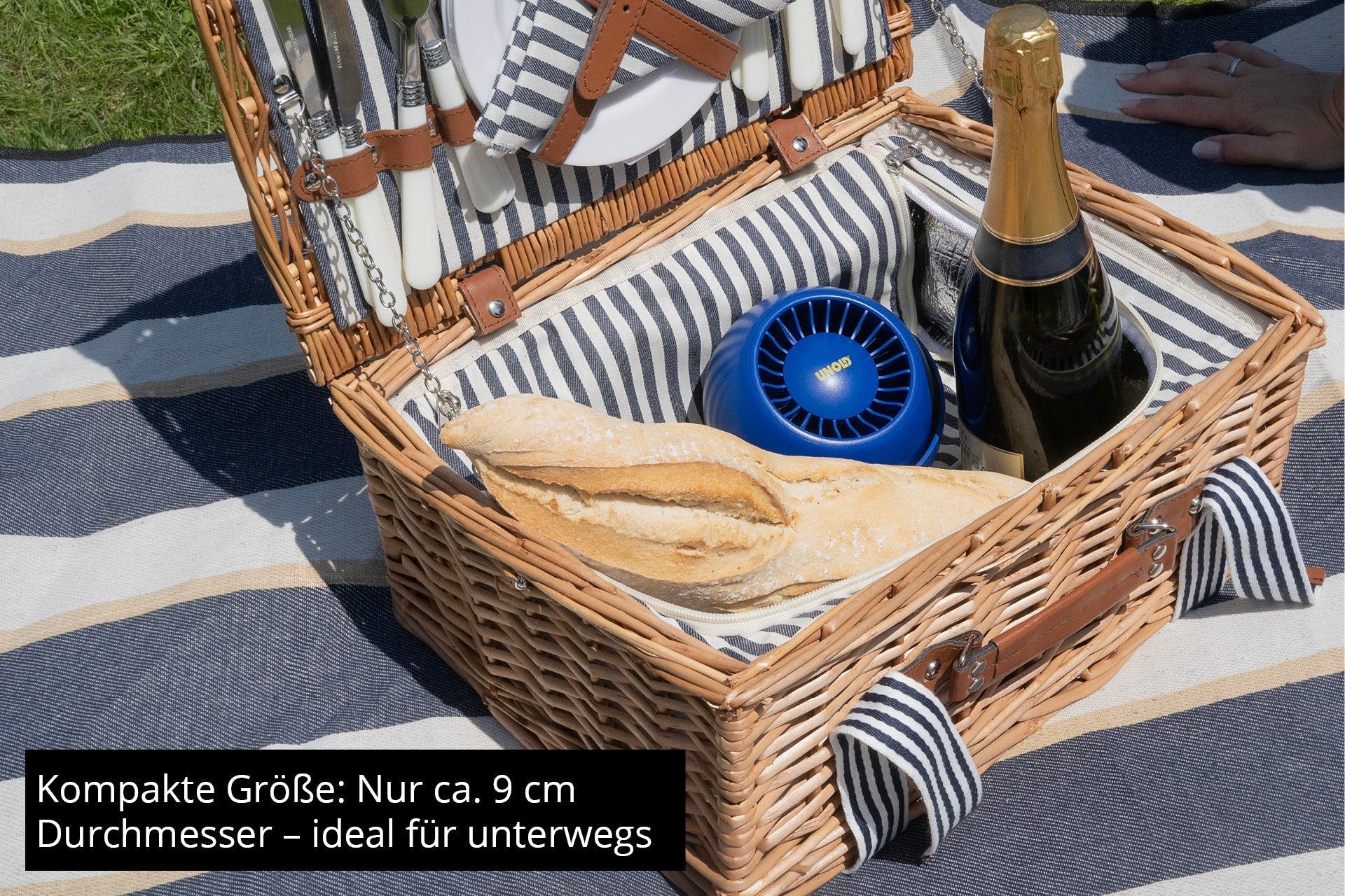 86679 Breezy Bowl Akku-Ventilator Bl 6w 3 Geschwindigkeitsstufen Ø9cm