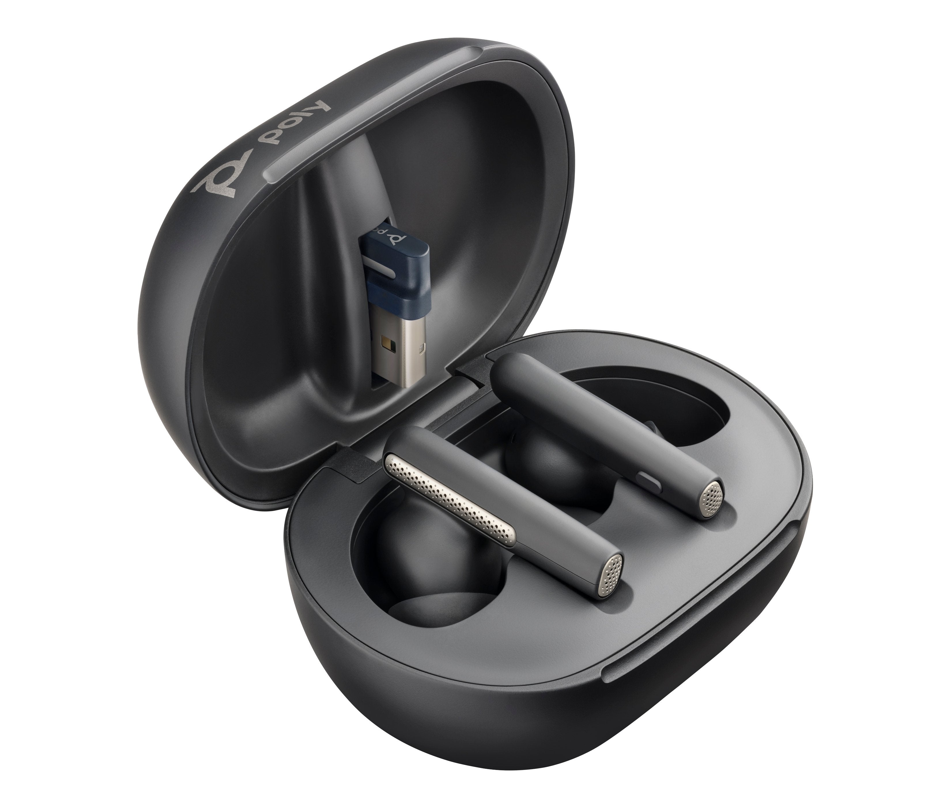 EAN 0017229187986 - HP Poly Voyager Free 60+ UC Carbon Black Earbuds +BT700 USB-A Adapter +Touchscreen Charge Case Auriculare imagen 2