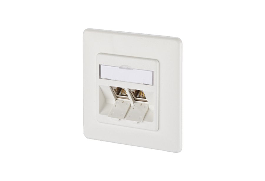 Metz Connect E-Dat Módulo 2 Port Up Cat.6a, Blanco Puro