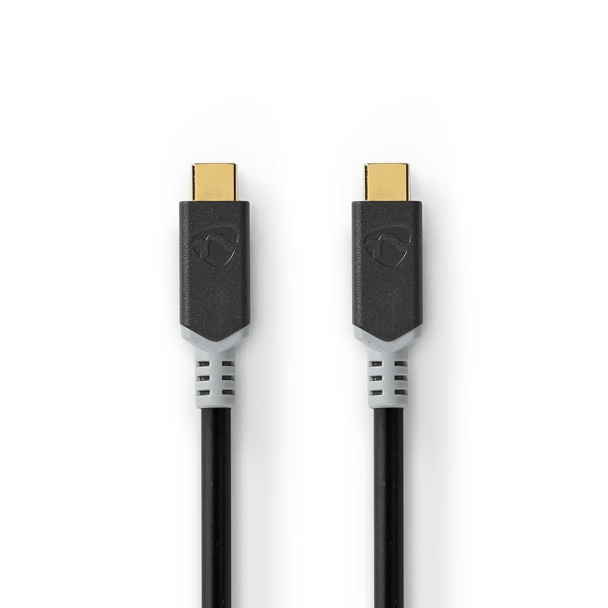Cable Nedis Usb 3.2 Gen 2x2 Usb-C Plug Usb-C Plug 4k@60hz 20 Gbps Gilded 2.00 M Round Pvc Silver Packaging With Si