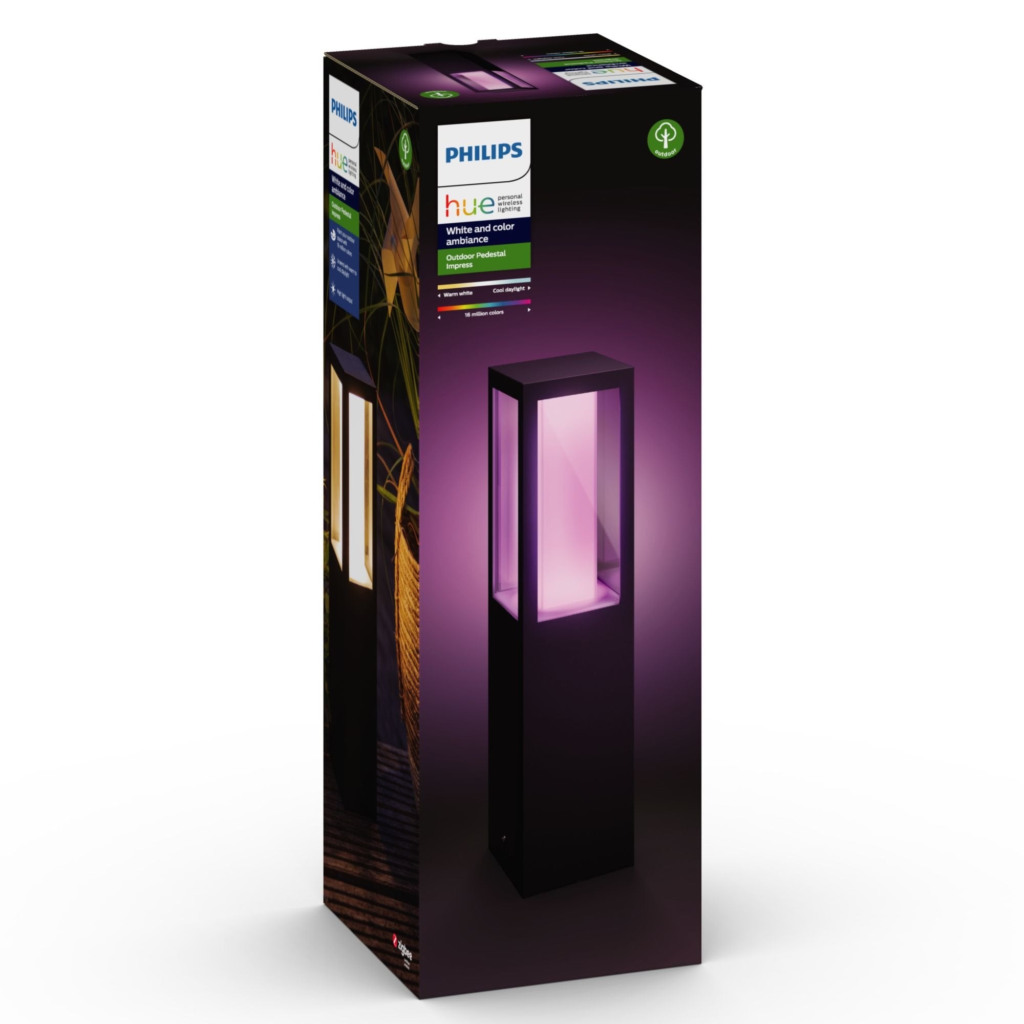 Soporte Para Exteriores Philips Impress, Blanco Y Ambiente De Color, Led Integrado De 8 W, Antracita