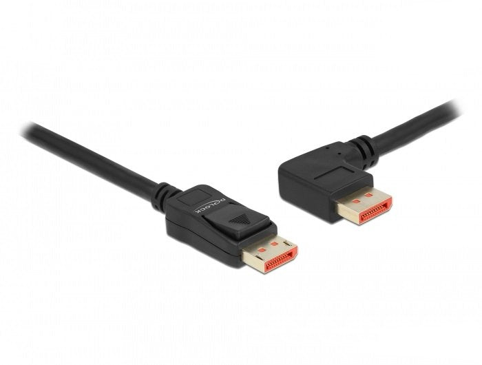 Delock Cable Displayport Macho Recto A Macho 90° Izquierda Angular 8k 60 Hz 1 M