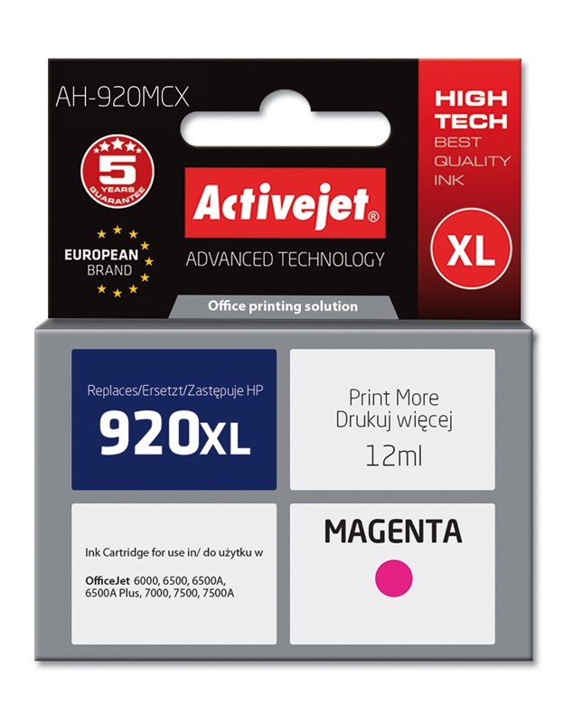 EAN 5901452158866 - Activejet AH-920MCX cartucho de tinta 1 pieza(s) Compatible Alto rendimiento (XL) Magenta imagen 2