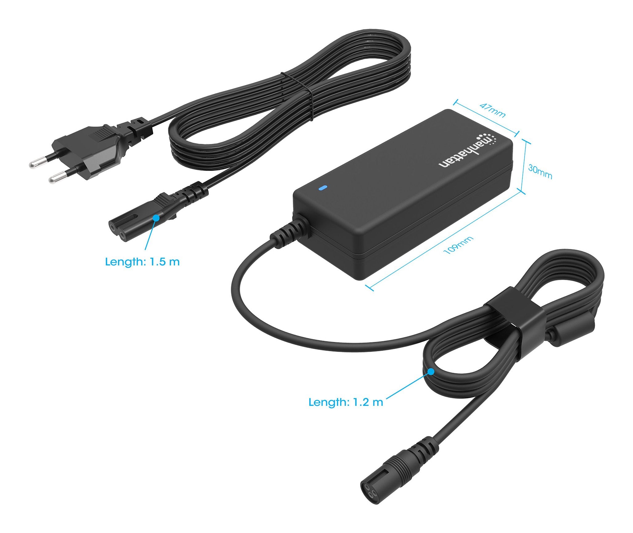 EAN 0766623180962 - Manhattan 180962 adaptador e inversor de corriente Interior 65 W Negro imagen 5
