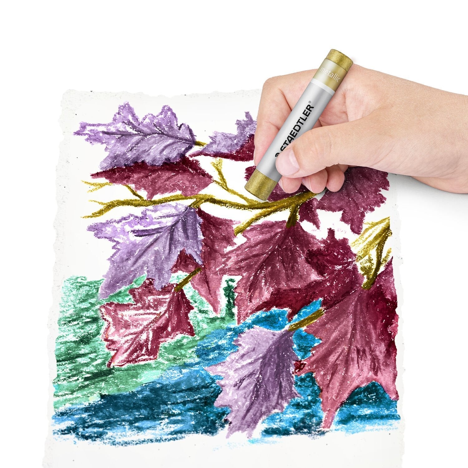 Staedtler 2420m C6-C - Pasteles Metálicos Al Óleo, Estuche Cartón Con 6 Unidades Colores Surtidos