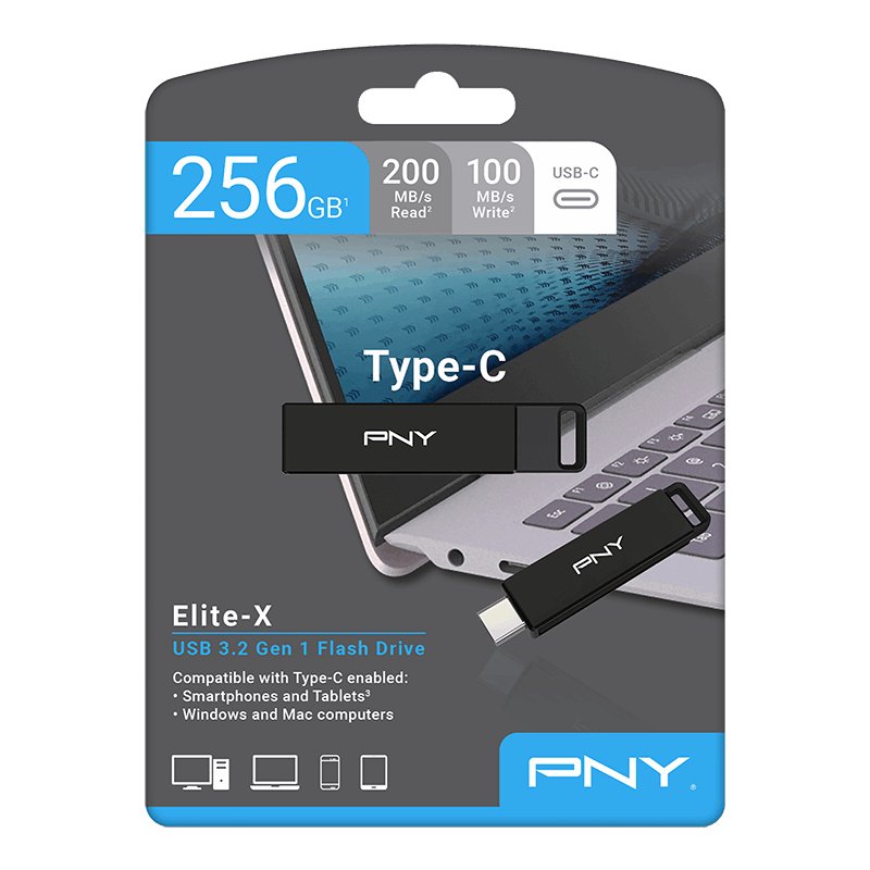 EAN 0751492648736 - PNY Elite-X unidad flash USB 256 GB USB Tipo C 3.2 Gen 1 (3.1 Gen 1) Negro imagen 6