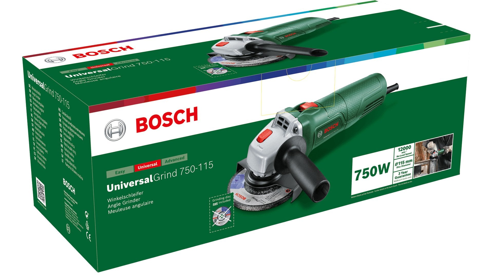 EAN 4059952603827 - Bosch UniversalGrind 750-115 amoladora angular 11,5 cm 12000 RPM 750 W 1,8 kg imagen 2