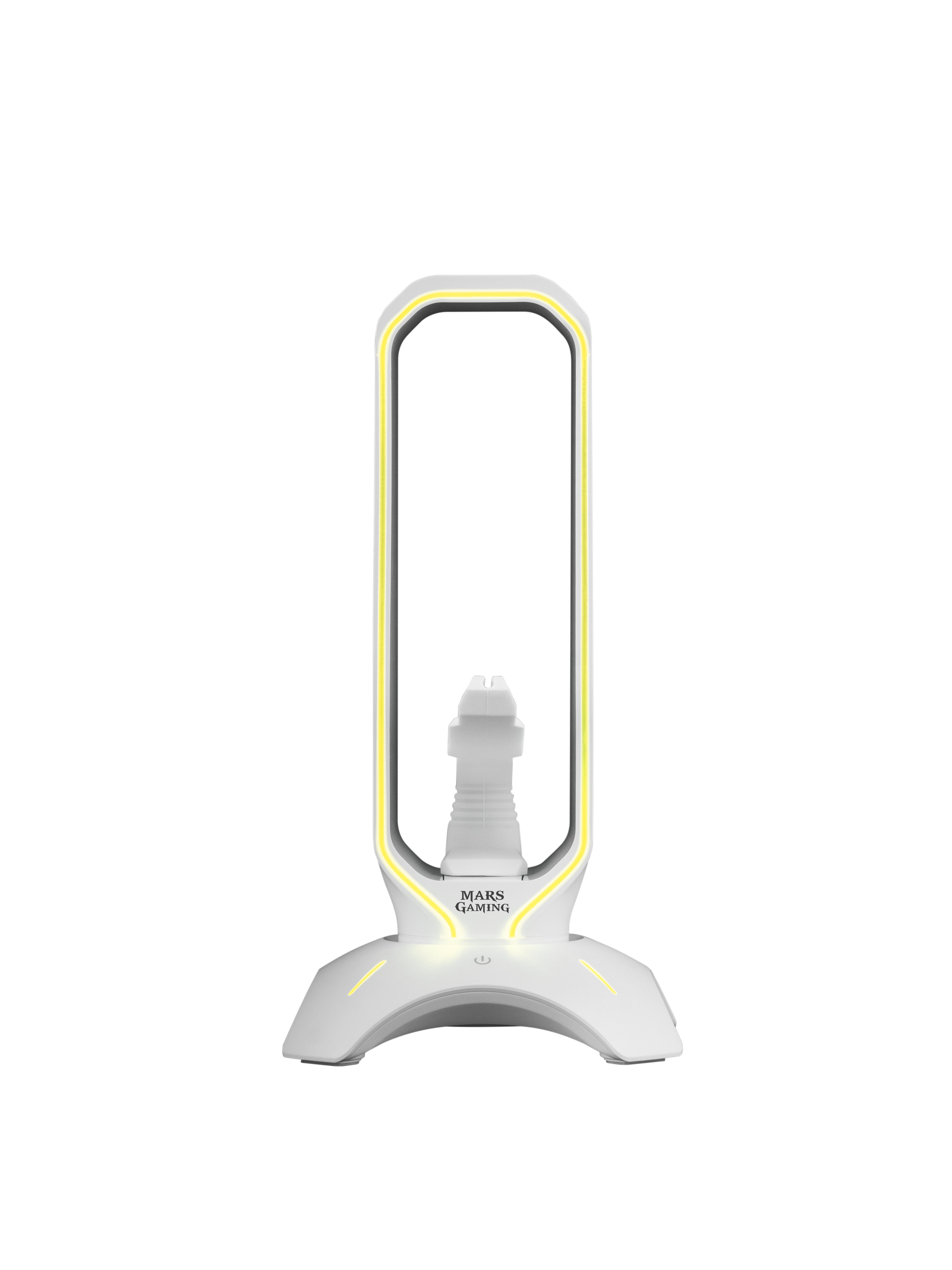 Soporte 3 En 1 Mars Gaming Mhhprow White Soporte Auriculares+Bungee Raton+Hub Usb 2*Usb 3.0 Iluminado 7 Colores+Efecto Rgb Cable 1.5m