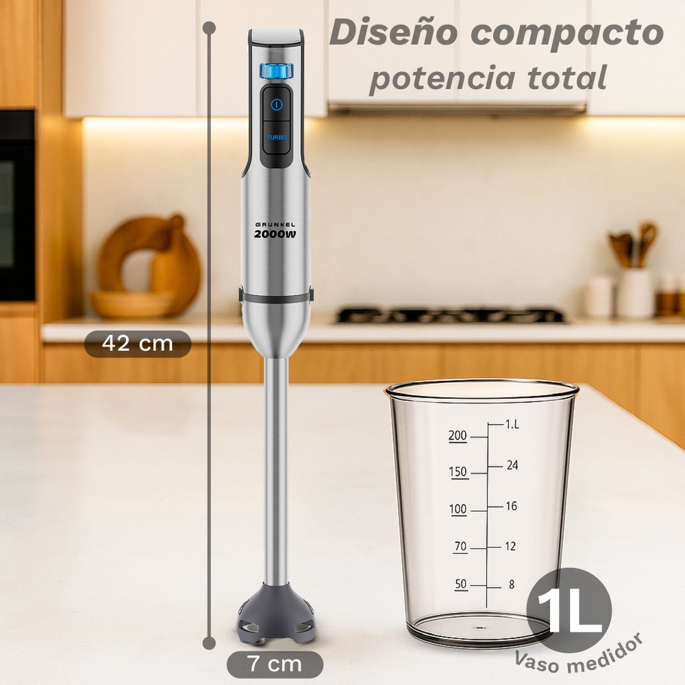 Batidora De Mano Grunkel Bm-2000extreme 2000w Capacidad 0.8l