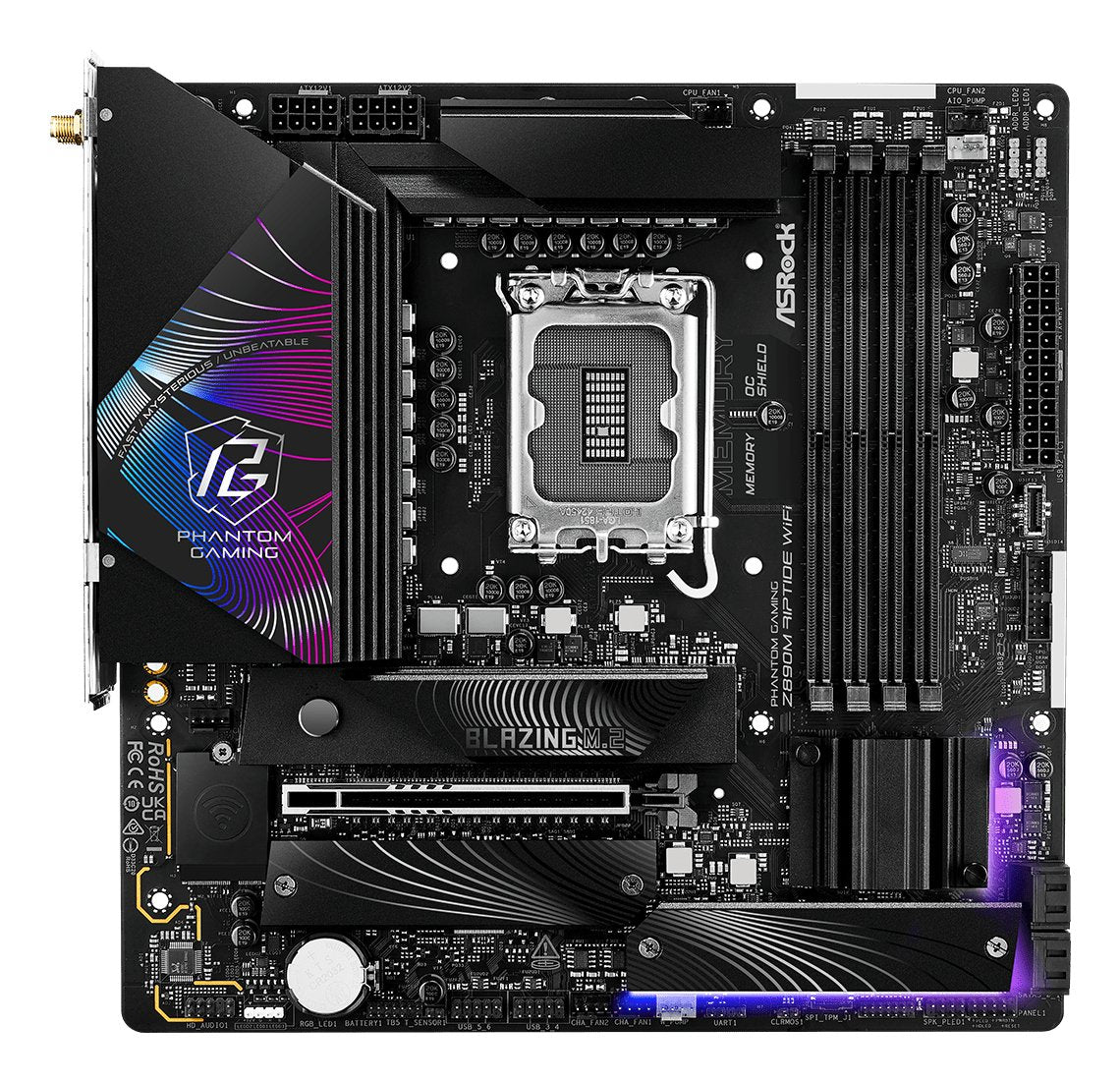 EAN 4710483949722 - Asrock Phantom Gaming Z890M Riptide WiFi Intel Z890 LGA 1851 (Socket V1) micro ATX imagen 3