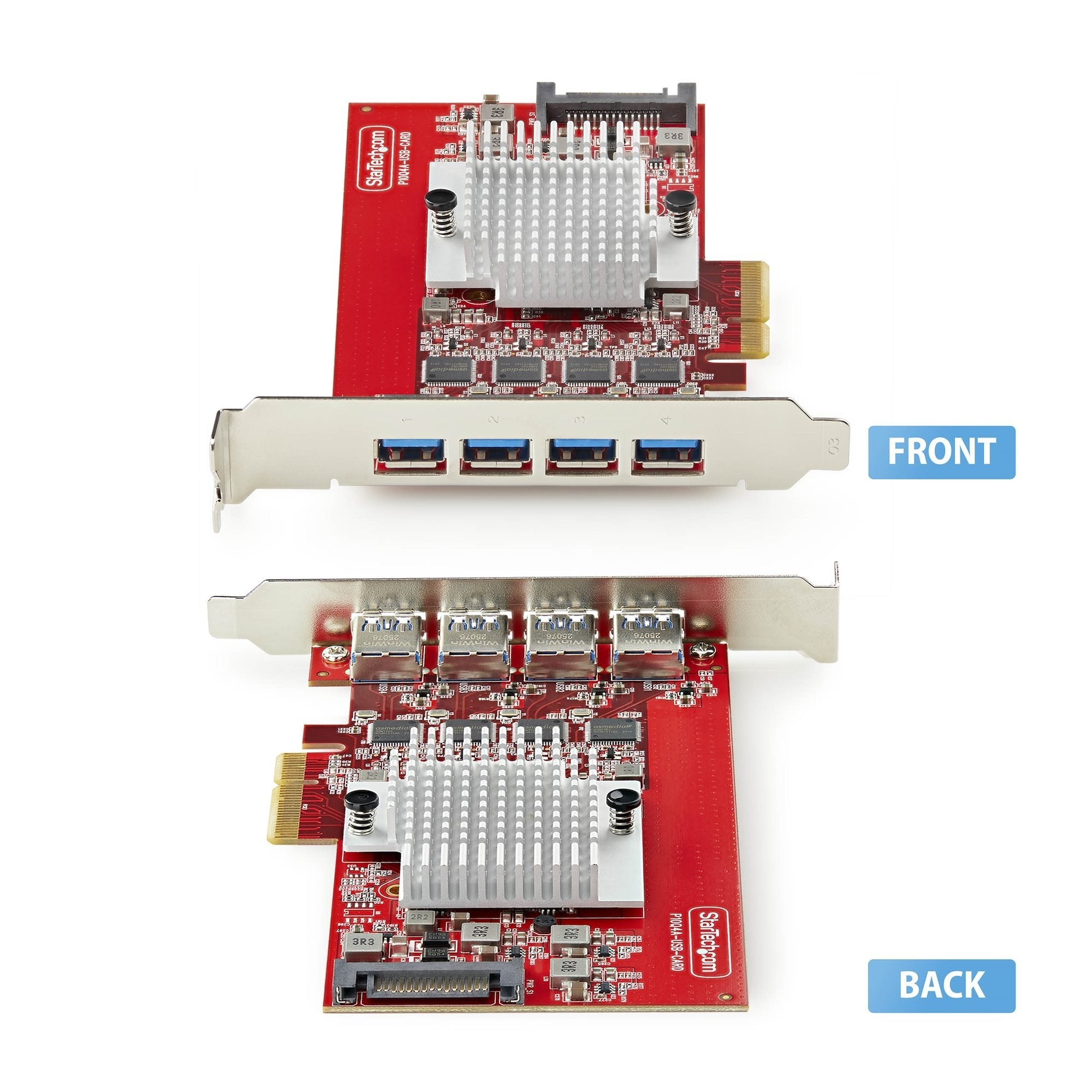 Tarjeta Startech Pci Express De 4 Puertos Usb-A - Usb 3.2 10gbps - Tarjeta De Expansión Pcie Hub Interno - 4 Controladores Independientes - Taa