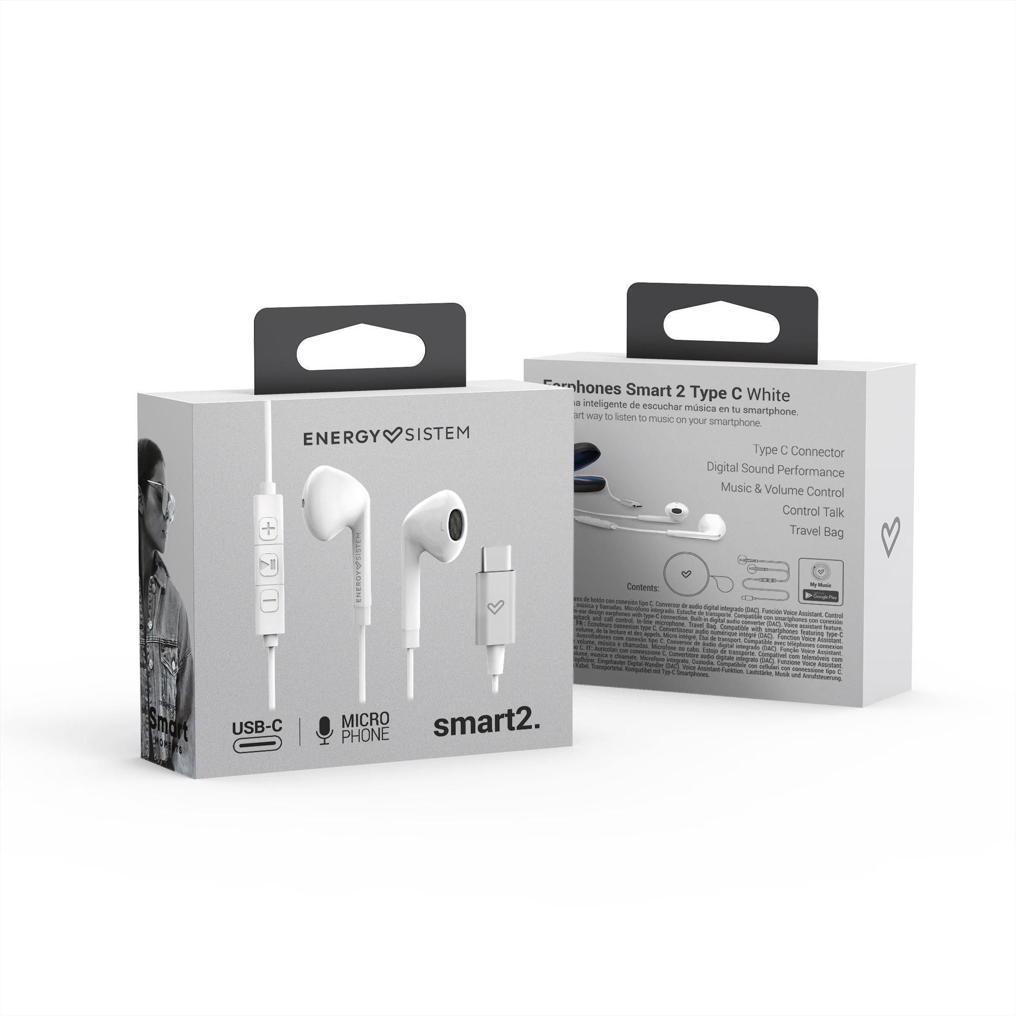 Earphones Smart 2 Type C White