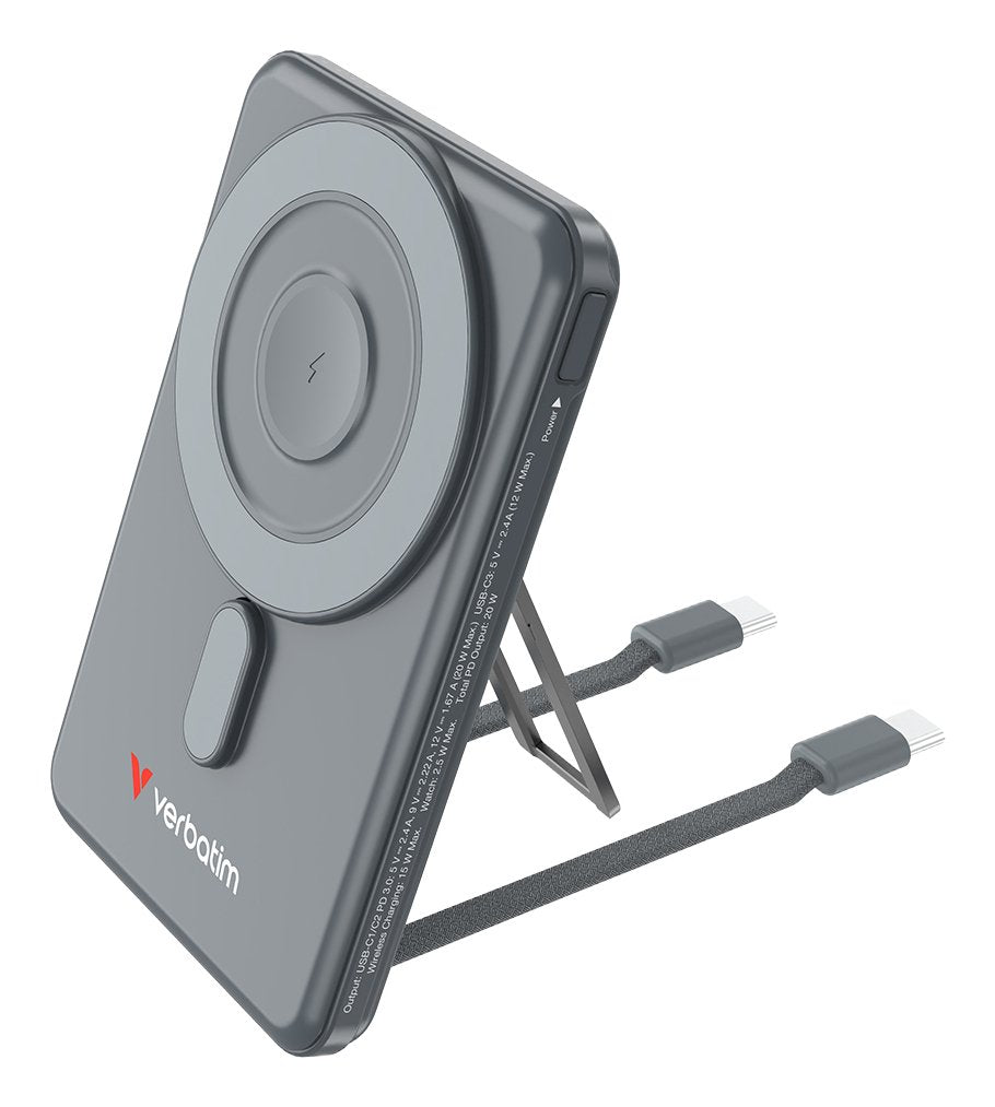 Verbatim Charge´N´Go 2c 5000mah Magn. Pb Grau Inkl.2 Kabel 32251