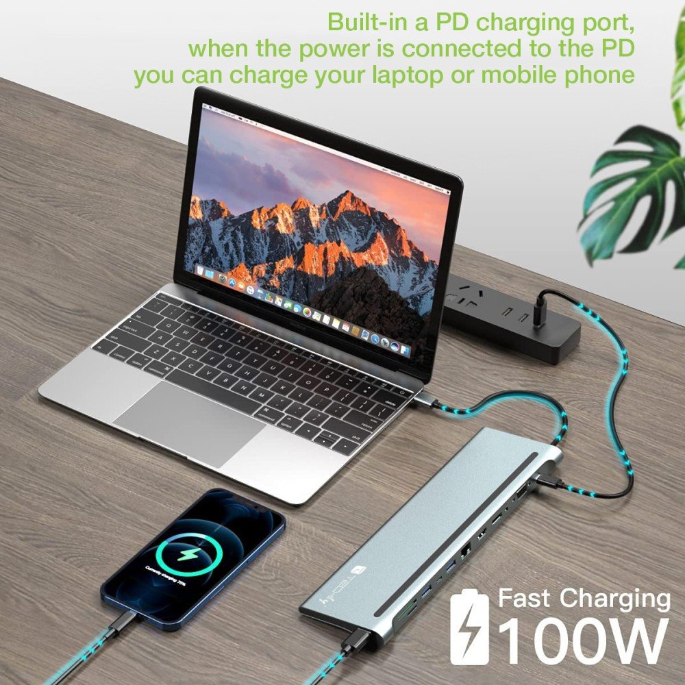 EAN 8059018365368 - Techly IUSB31C-DOCK12DPHD base para portátil y replicador de puertos Alámbrico USB 3.2 Gen 1 (3.1 Gen 1) imagen 6