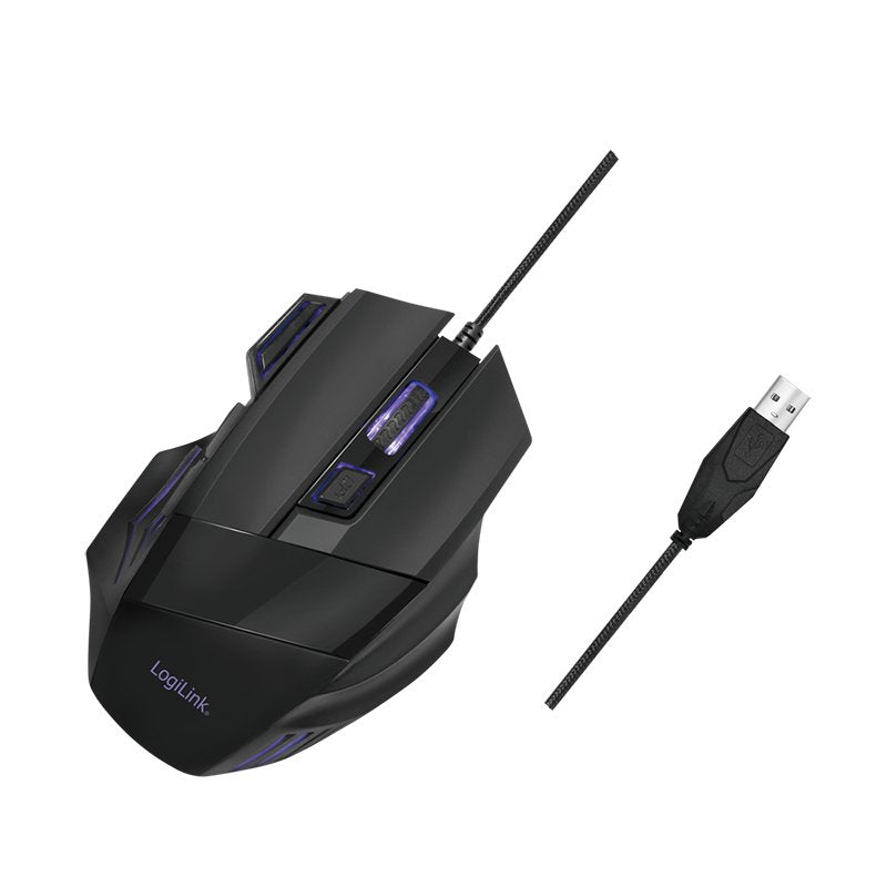 Raton Logilink Id0202 Gaming Usb Negro 2400 Dpi, 6 Botones