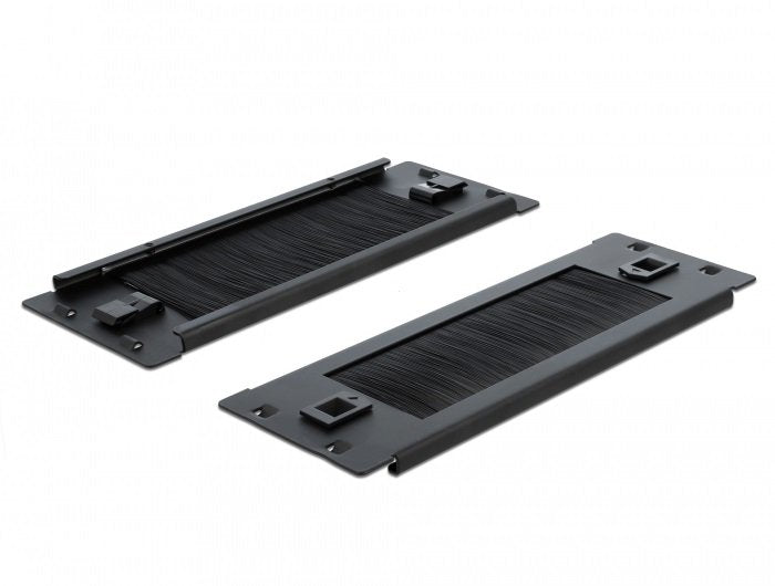 Delock Cepillo De Gestión De Cables Sin Herramienta 2u Negro De 10