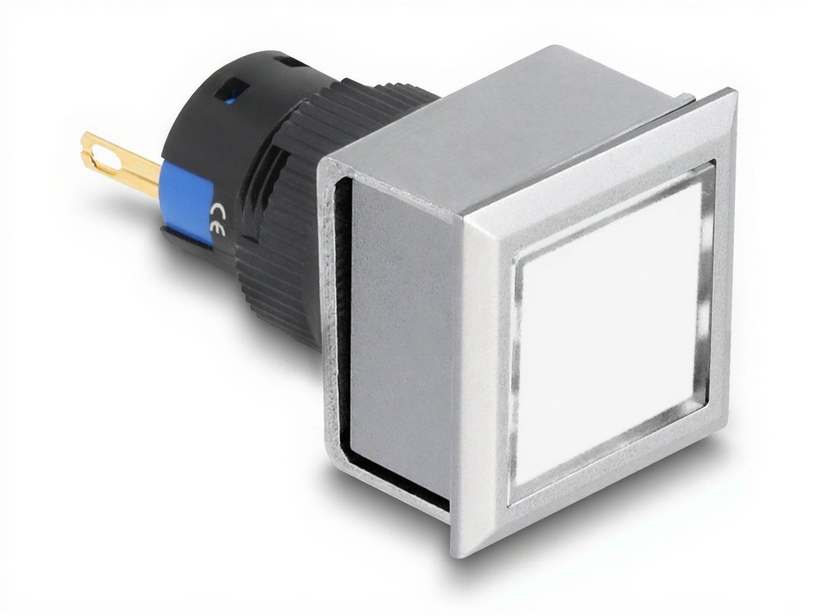 16 Mm Kunststoff Signallampe Weiss Lötversion Viereckig