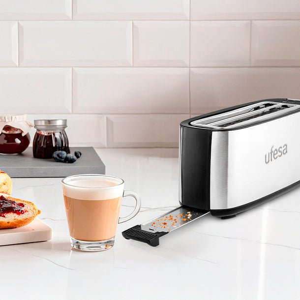 Pae Tostadora Toastie Ufesa 71306156 1400w 2 Ranuras 7 Nivel Potencia Recogemiga