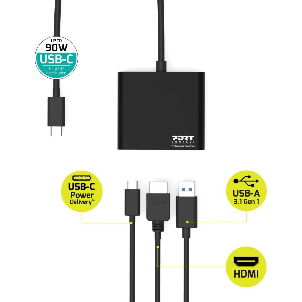 Port Designs Mini Usb-C Docking Station Con Hdmi
