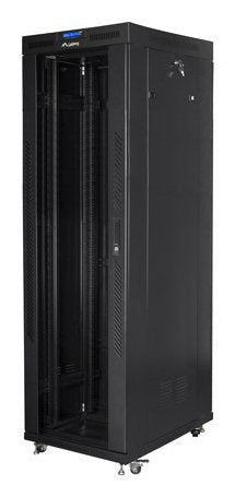 Lanberg Armario Independiente De 19 Pulgadas Gabinete 42u 800x800 Puerta De Vidrio Lcd Paquete Plano Negro