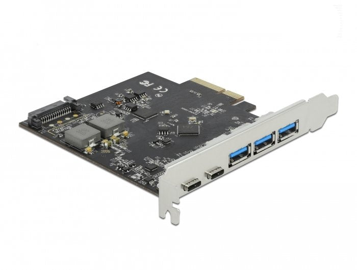 Delock Tarjeta Pci Express X4 A 2 X Usb Tipo-C + 3 X Usb Typ-A