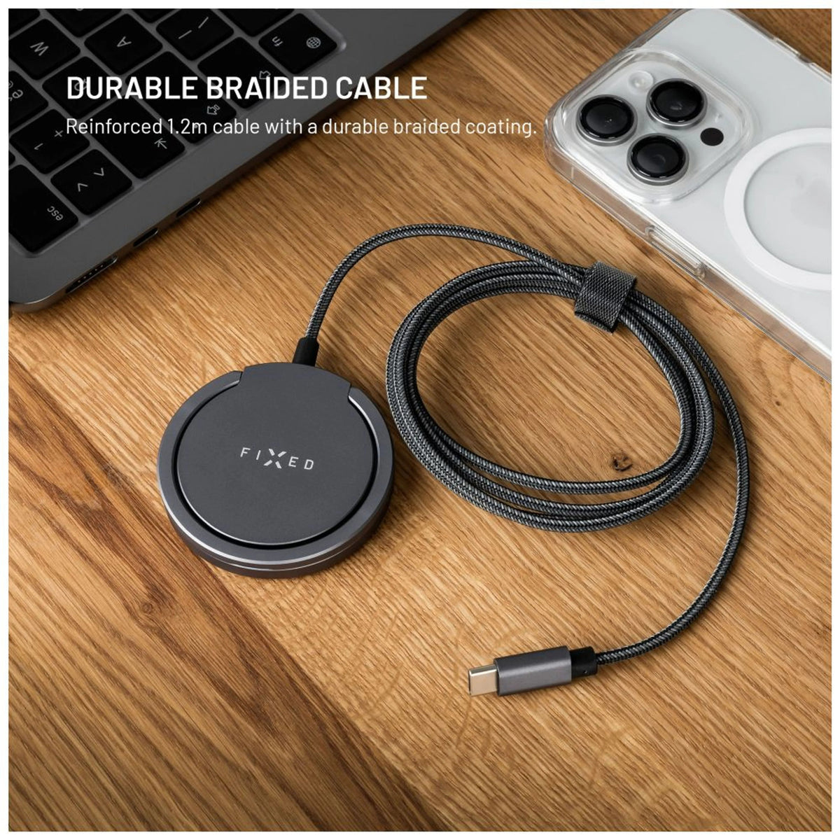 EAN 8591680169399 - FIXED FIXMPADP-GR cargador de dispositivo móvil Smartphone Gris USB Cargador inalámbrico Carga rápida Int imagen 3