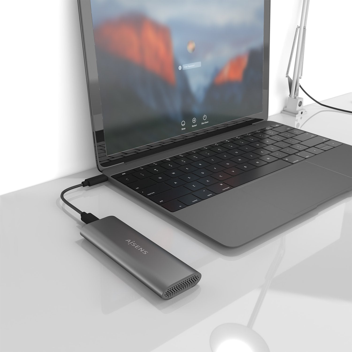 Aisens Caja Externa Para Disco Ssd M.2 Sata Nvme Usb 3.1 Sin Tornillos Asm2-015gr