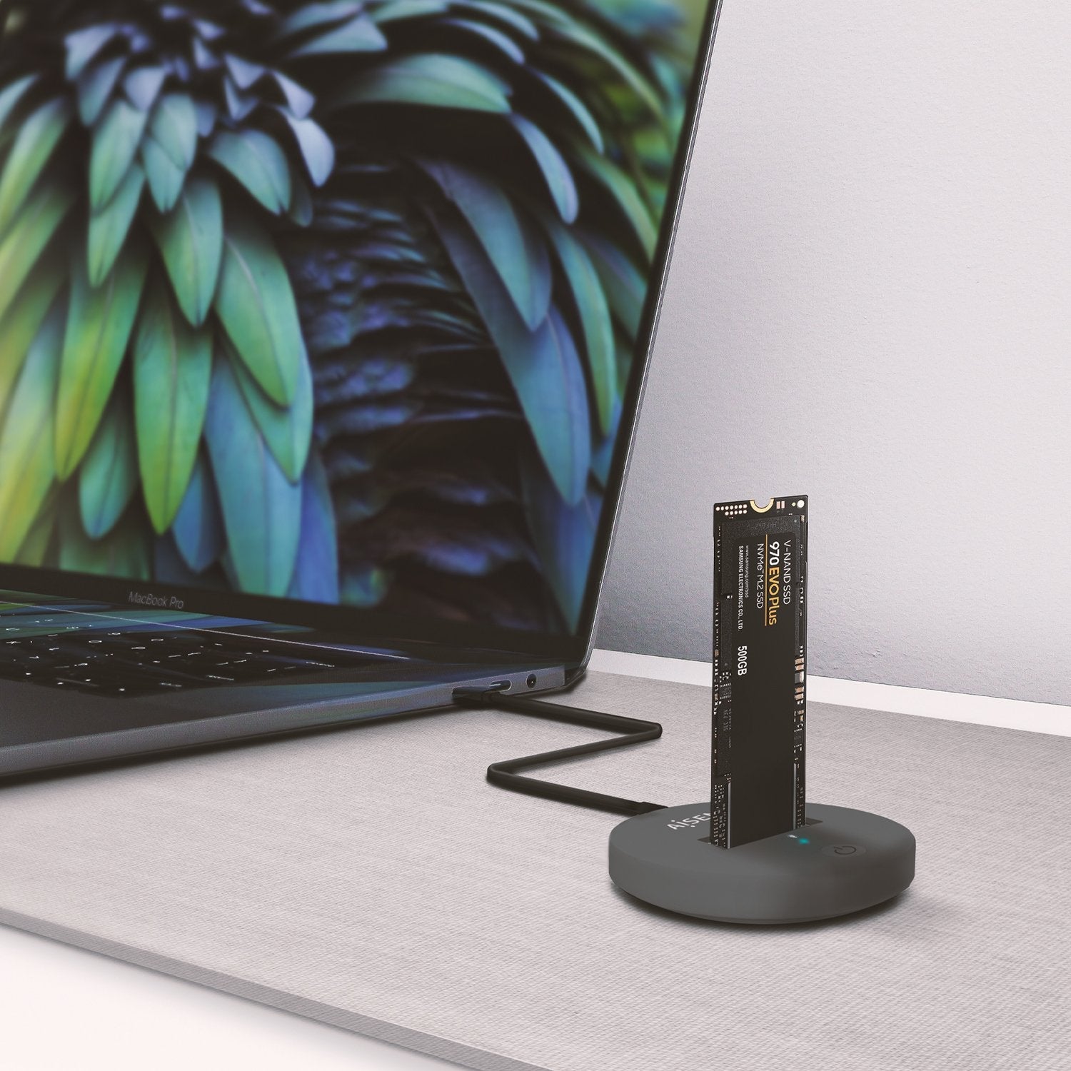 Aisens Dock Usb Tipo-C Para Ssd M2 Sata Nvme Ngff Gris Asuc-M2d014-Gr