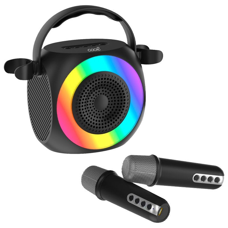Cool Altavoz Bluetooth Universal Musica 6w Mini Karaoke Party + 2 Microfonos Negro