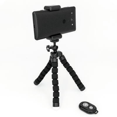Mini Trípode Mediarange Con Marco Flexible, Disparador Remoto, Negro