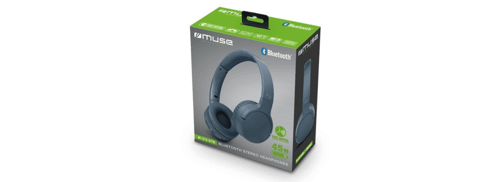 Auriculares Muse Bluetooth Estéreo M-272 Btb On-Ear, Wireless, Blue