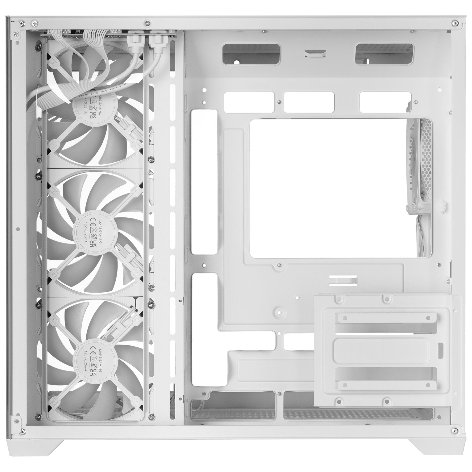 Caja Pc Atx Mars Gaming Mcv5w Cristal Templado Panoramico Argb Gpu 416mm Blanco