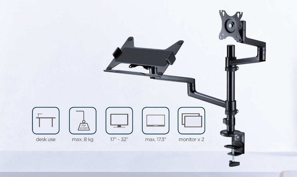 EAN 8716309127721 - Gembird MA-DA-04 soporte para monitor 81,3 cm (32") Escritorio Negro imagen 11