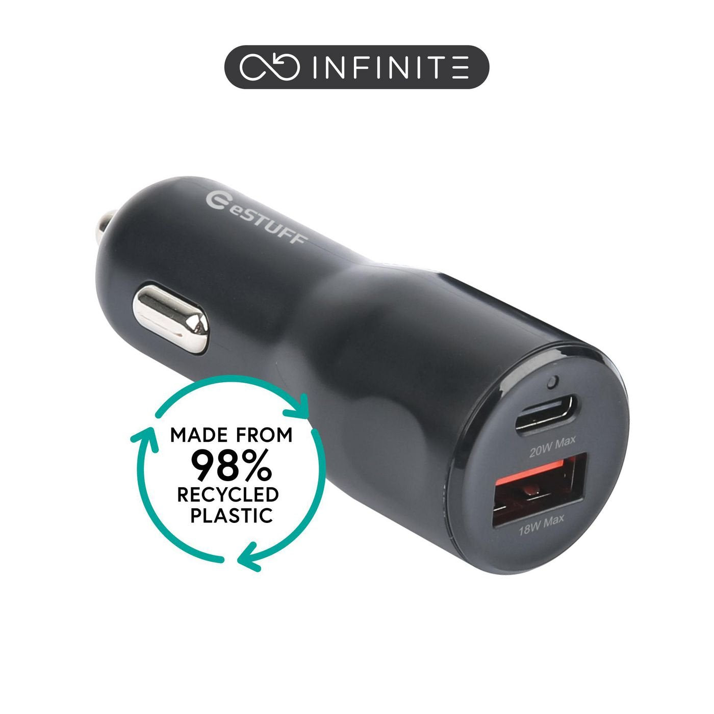 Estuff Es631031 Cargador De Dispositivo Móvil Teléfono Móvil Negro Encendedor De Cigarrillos Carga Rápida Auto