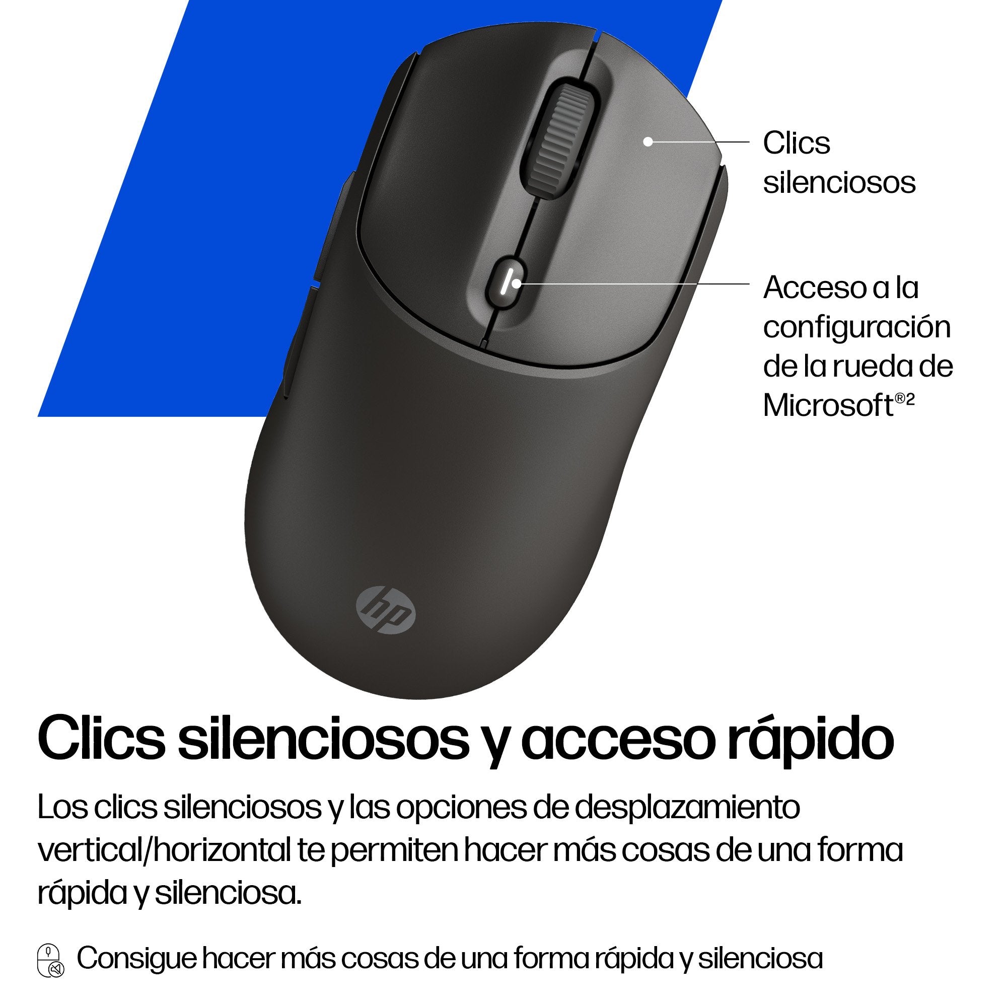 Hp 405 Quiet Raton Inalambrico Silencioso - Sensor Multi-Superficie 6000 Dpi - 5 Botones - 2.4ghz Y Bluetooth - Color