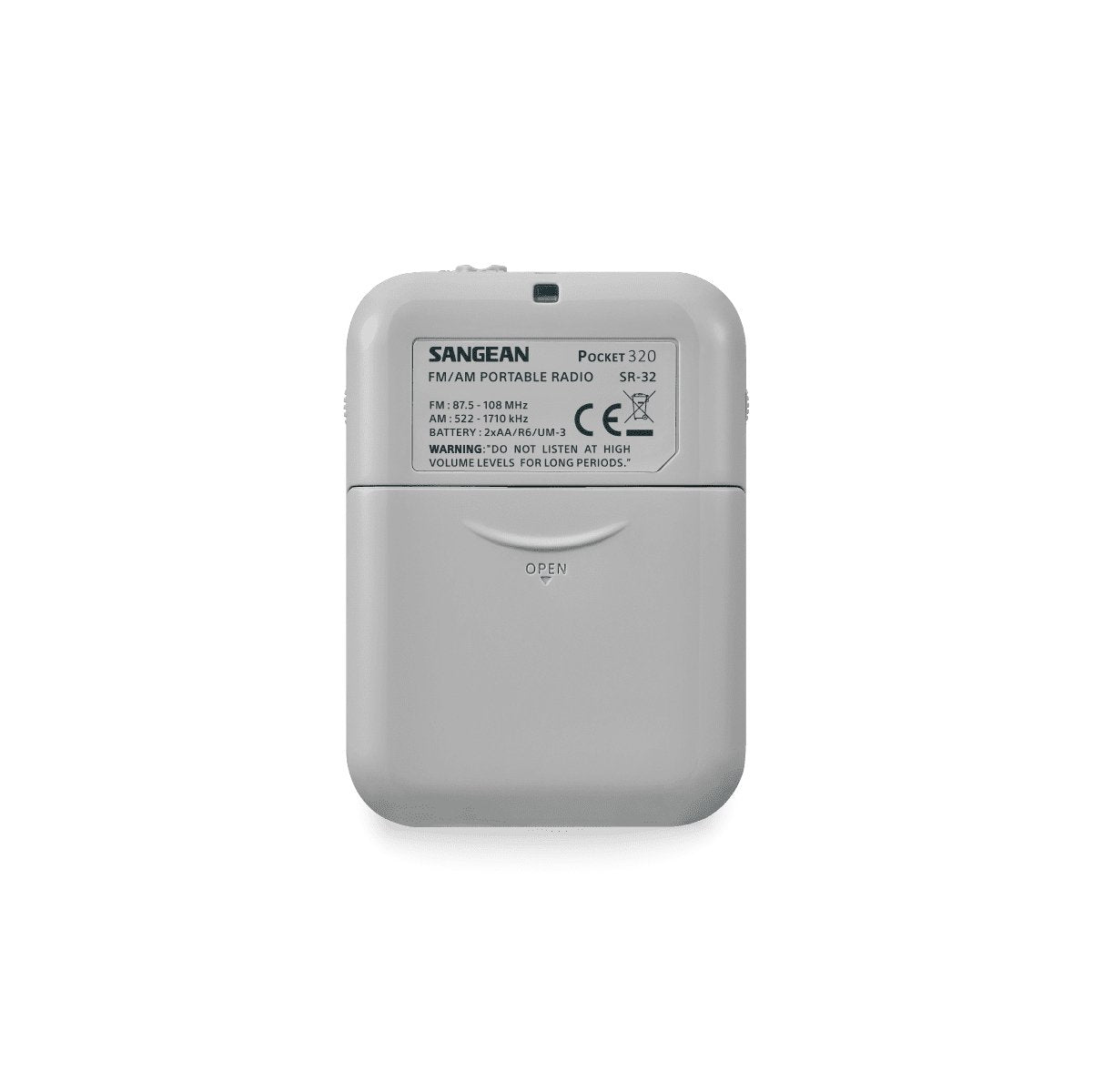 Sangean Sr-32 Blanco Radio De Bolsillo Fm/Am Altavoz Integrado Jack Y Correa