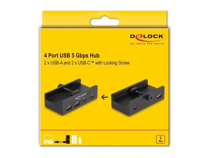 Delock Externer Usb 5 Gbps 4 Port Hub 2 X Usb Typ-A Y 2 X Usb Tipo-C