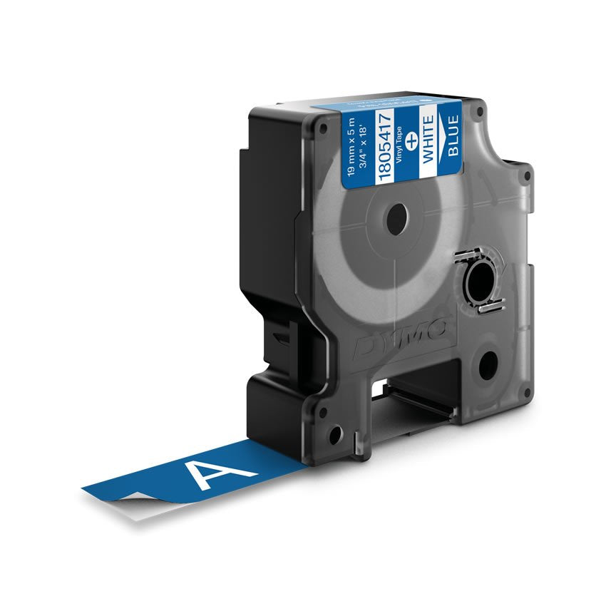 Dymo Rhino Band Vinyl 19mmx5.5m Blanco ->Azul