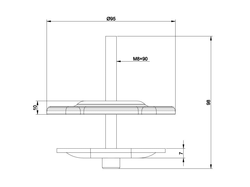 M Vesa Deskmount Officeline Grommet Base Black