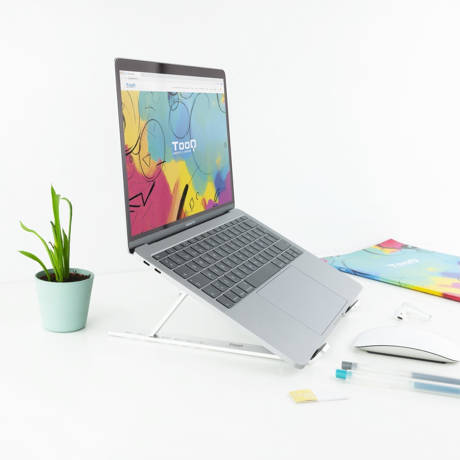 EAN 8433281010055 - TooQ TQLRS0033-AL soporte para ordenador portátil Soporte para ordenador portátil y tableta Plata 38,1 cm imagen 9