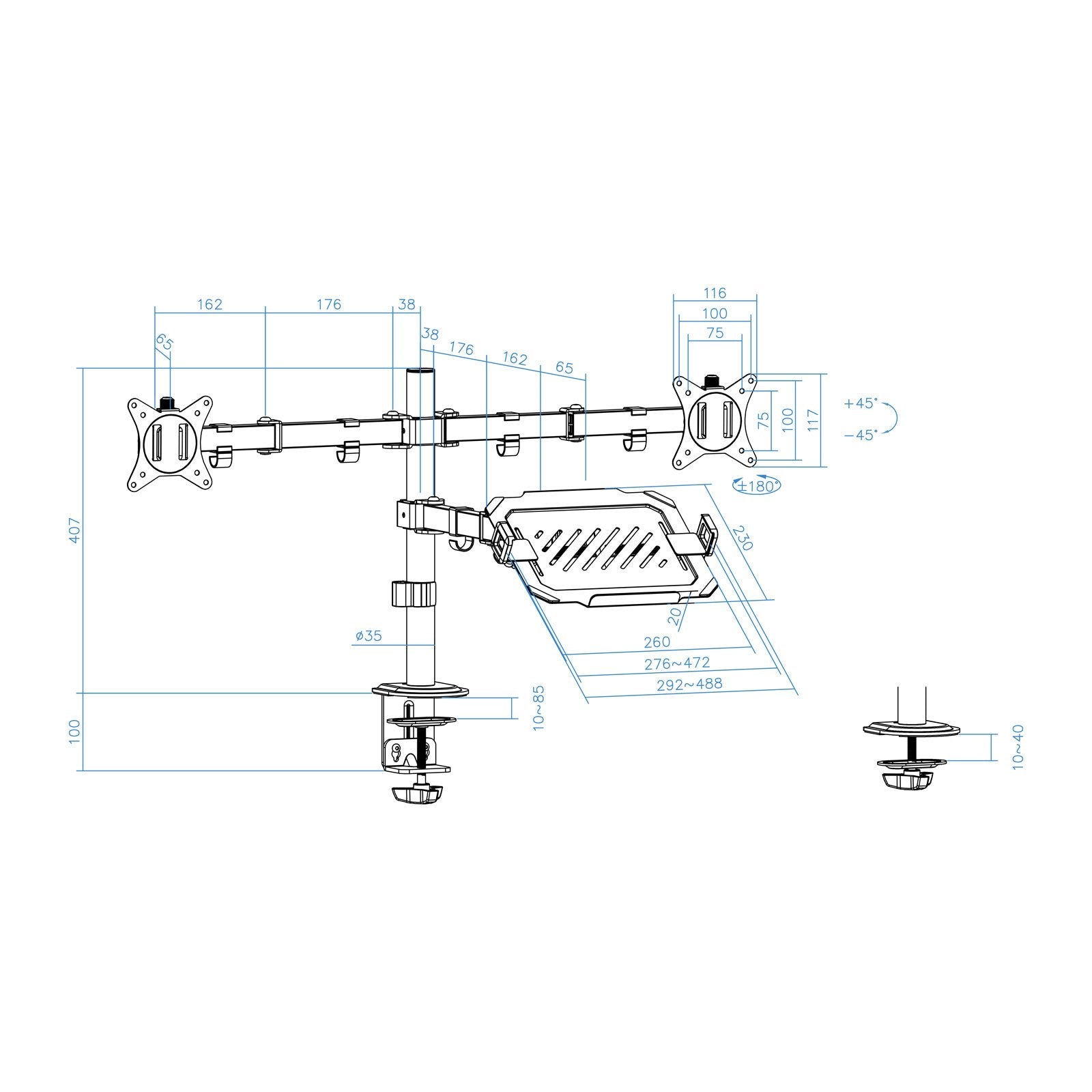 EAN 8433281014480 - TooQ DB1202TN-B soporte para monitor 81,3 cm (32") Escritorio imagen 3