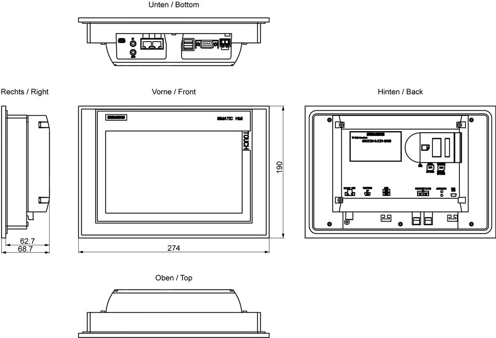 Siemens 6av21240jc010ax0 Simatic Tp900 Comfort Panel Windows Ce 6.0 9z Tft