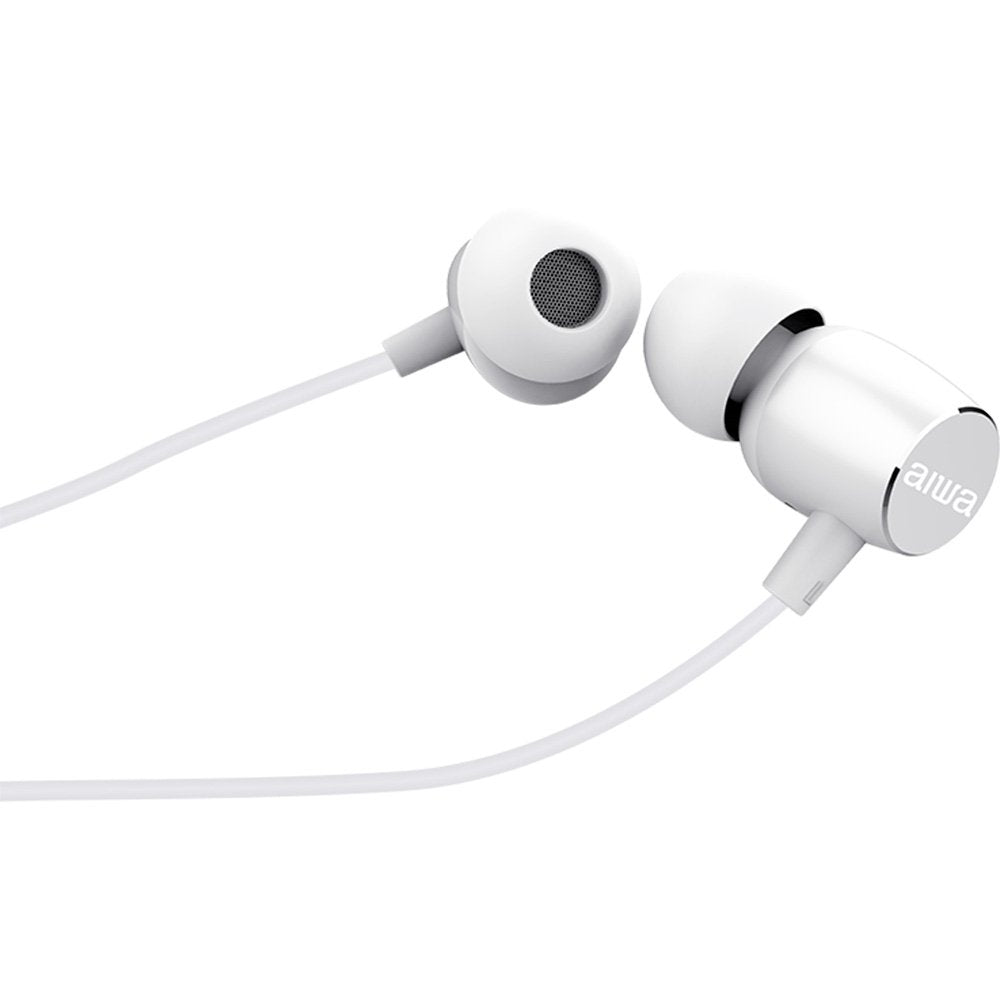 Auriculares Intrauditivos Aiwa Estm-30wt Con Micrófono Jack 3.5 Blanco
