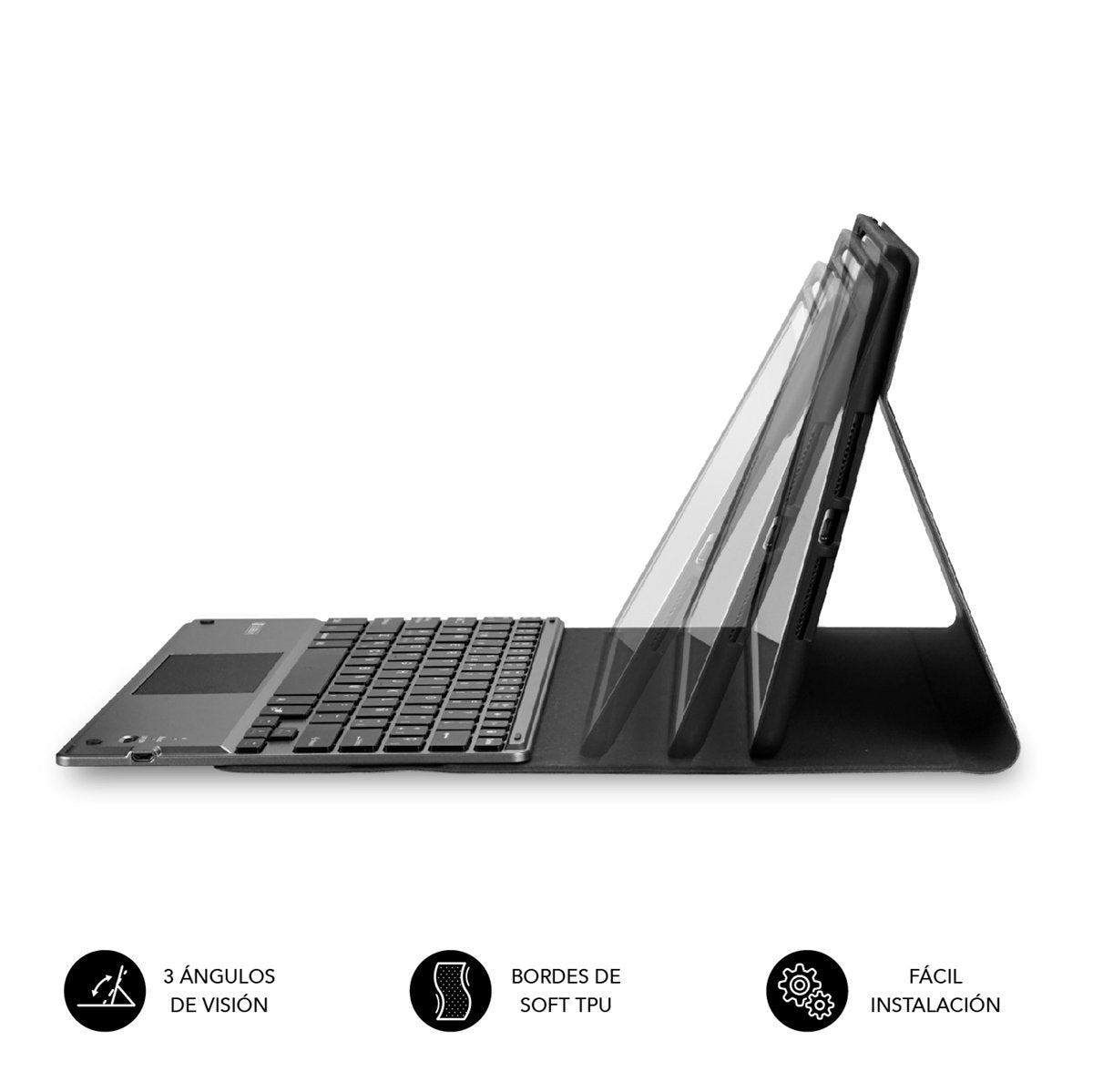 EAN 8436586741426 - SUBBLIM FUNDA + TECLADO TABLET IPAD PRO BLUETOOTH 11'' TOUCHPAD BLACK QWERTY Español Bluetooth/Micro-USB imagen 4